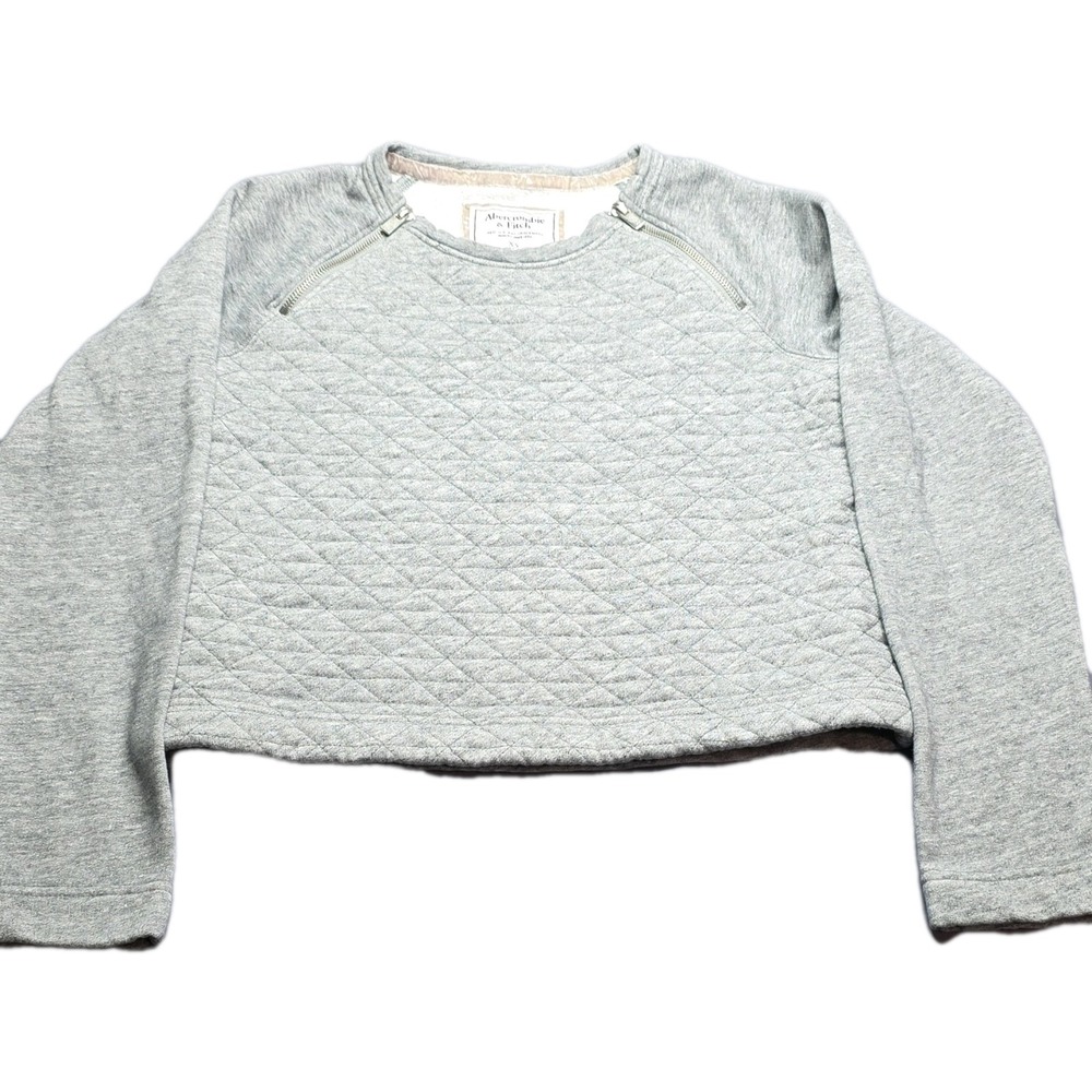 Abercrombie & Fitch‎ Pullover Sweatshirt Women's XS Gray Quilted Zipper